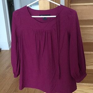 Marc by Marc Jacobs 3/4 Sleeve, Lightweight 100% Cotton Burgundy Top